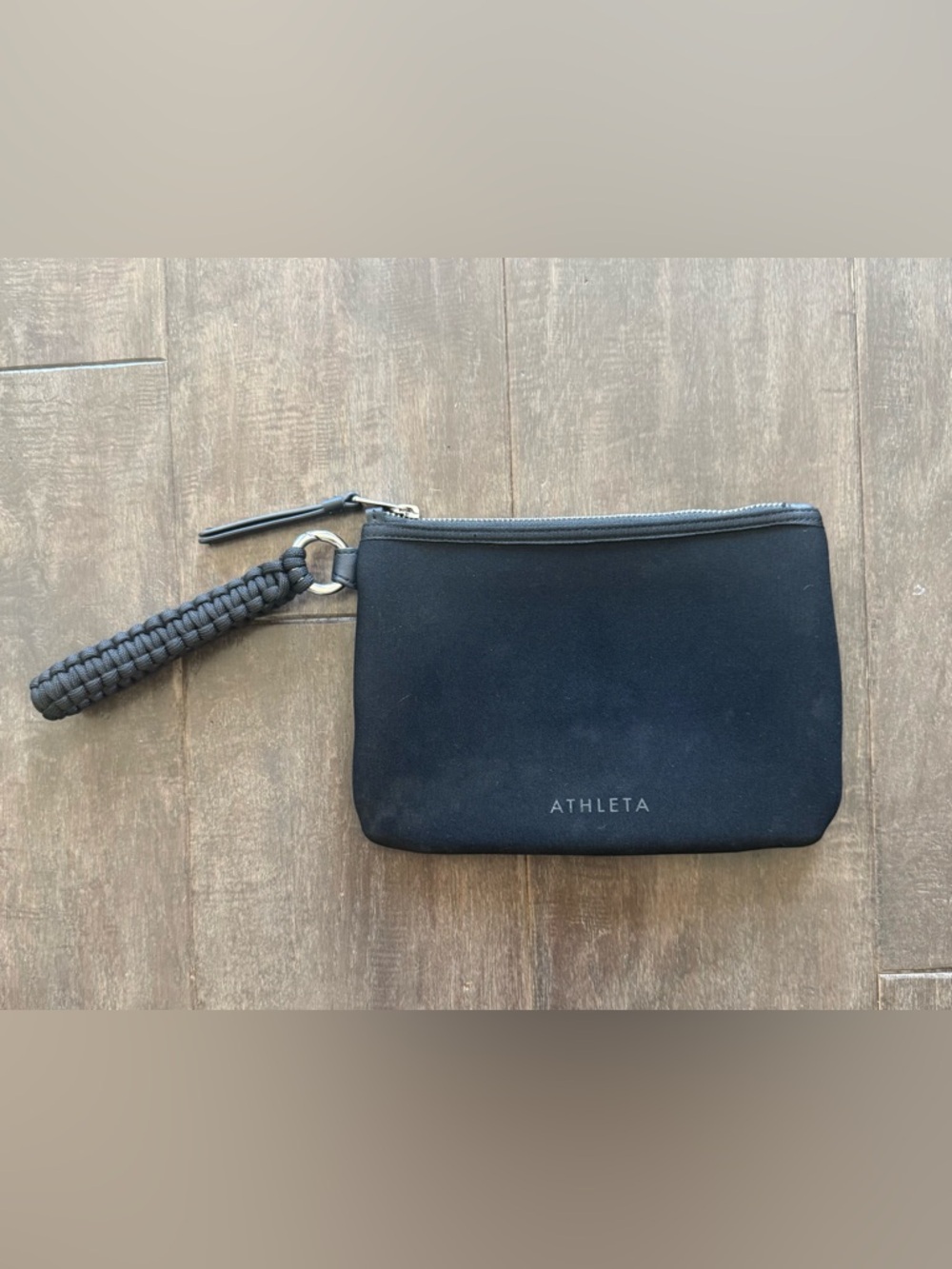 Athleta Black Zip Wristlet/Clutch w/ Wrist Strap and Inner Pocket NWOT